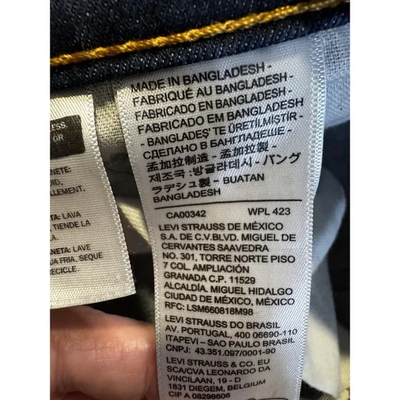 Levi's 512 Jeans Mens 32x30 (32x28) Dark Wash Slim Taper Stretch Zip 5 Pocket - Picture 12 of 15